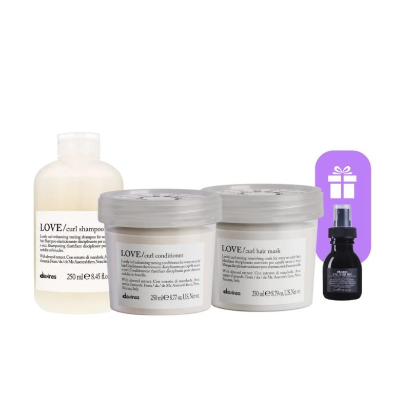 Davines Love Curl Pack Shampoo 250 ml + Conditioner 250 ml + Mask 250 ml + Regalo One milk 50 ml