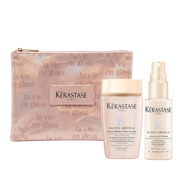 Kerastase Gloss Absolu Pack Viajero Bain Creme 80 ml + Frizz-Glaze Cream 45 ml + Neceser